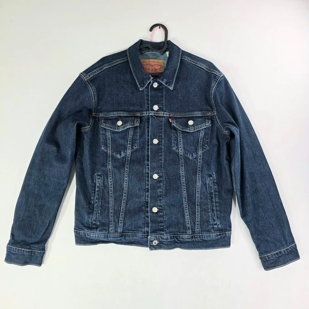 Levi's Mens Standard Trucker Jacket Dark Wash Indigo Denim Size M